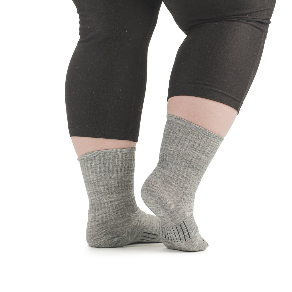 Stego StrideTec+ Merino Wool Ultra Light Crew Socks, Grey, Rear