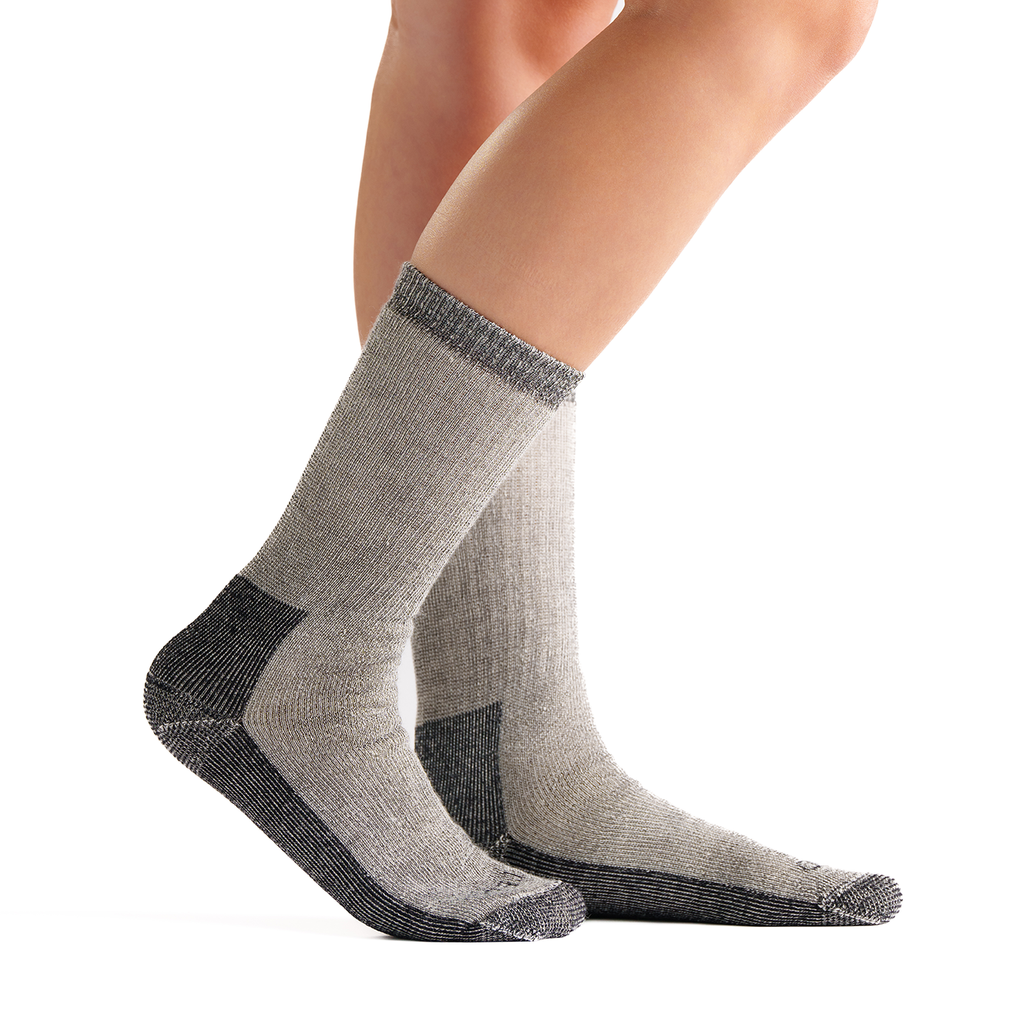 Stego Classic Medium Hiker Merino Wool Crew Socks, Black Heather 1