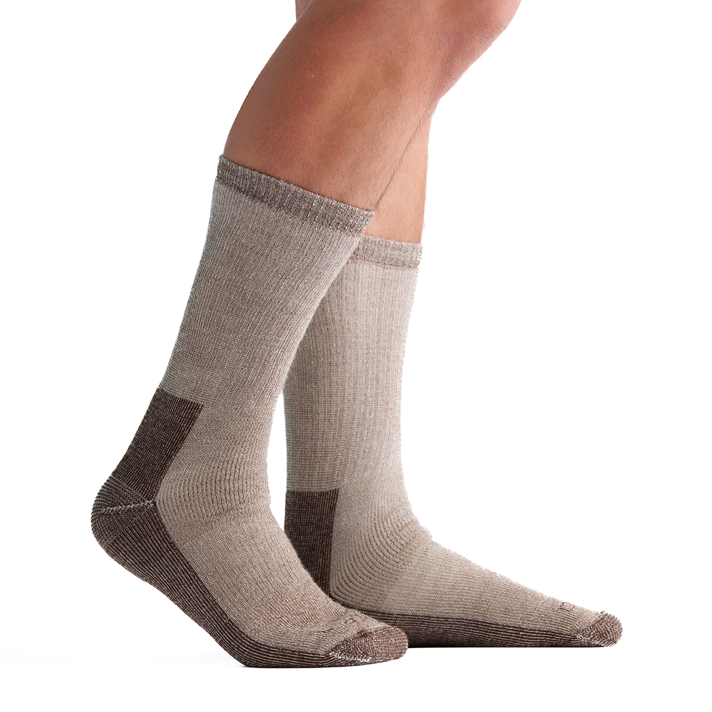 Stego Classic Medium Hiker Merino Wool Crew Socks, Brown Heather 1
