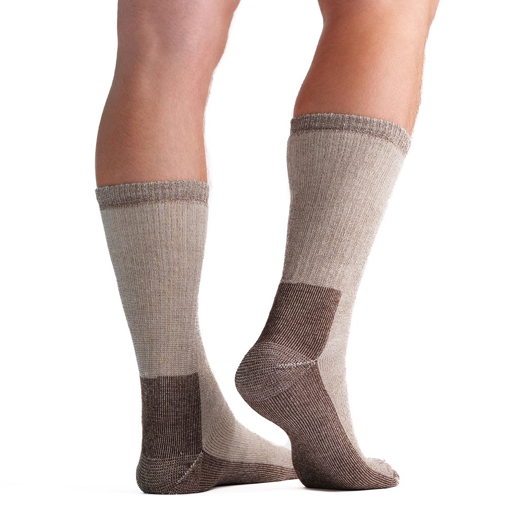 Stego Classic Medium Hiker Merino Wool Crew Socks, Brown Heather 2