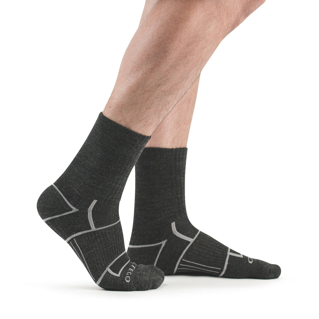 Stego EnduroTec+ Merino Wool Micro Crew Socks, Charcoal/Grey