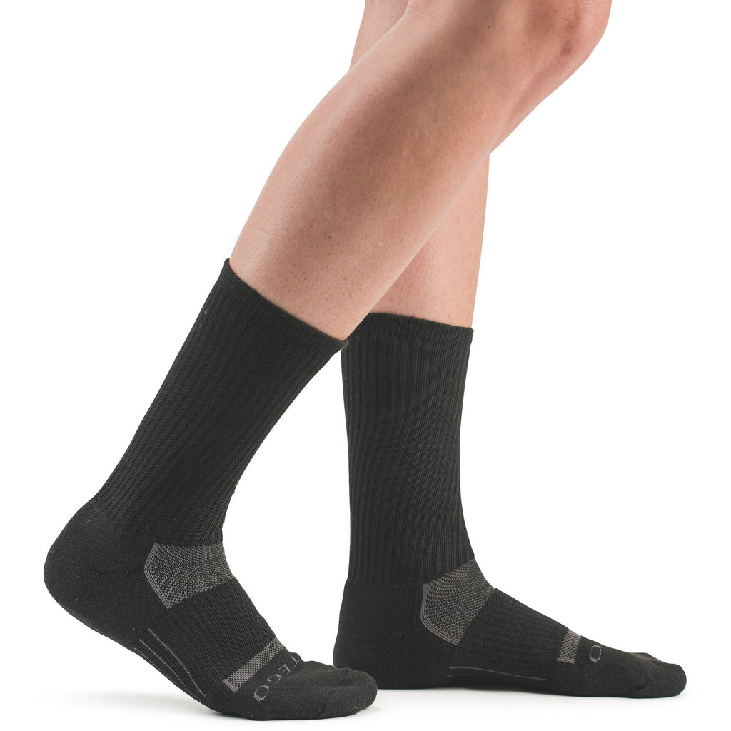 Stego StrideTec Cushioned Crew Socks, Black/Grey
