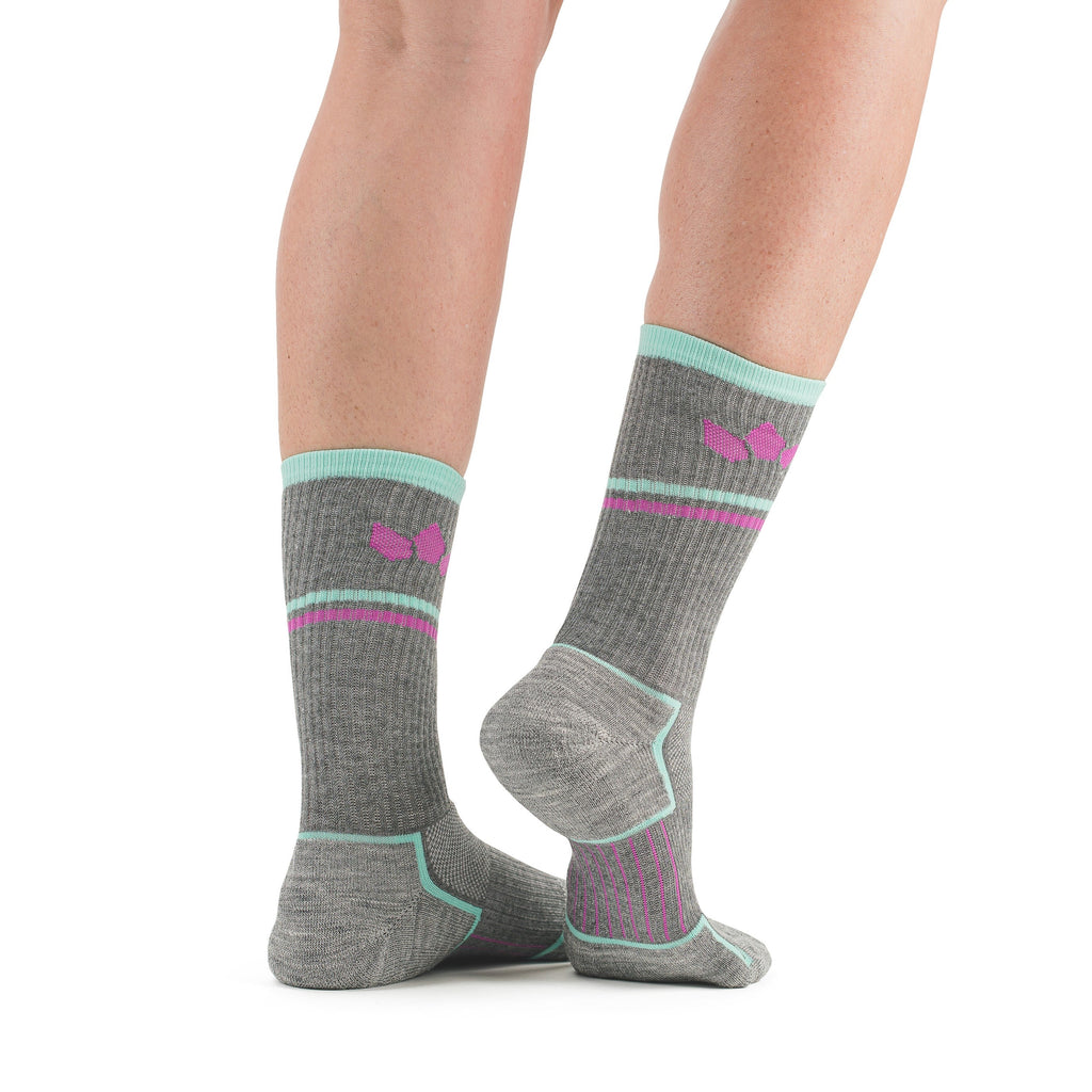 Stego TrailTec+ Cushioned Merino Wool Crew Socks, Ocean Grey, Rear