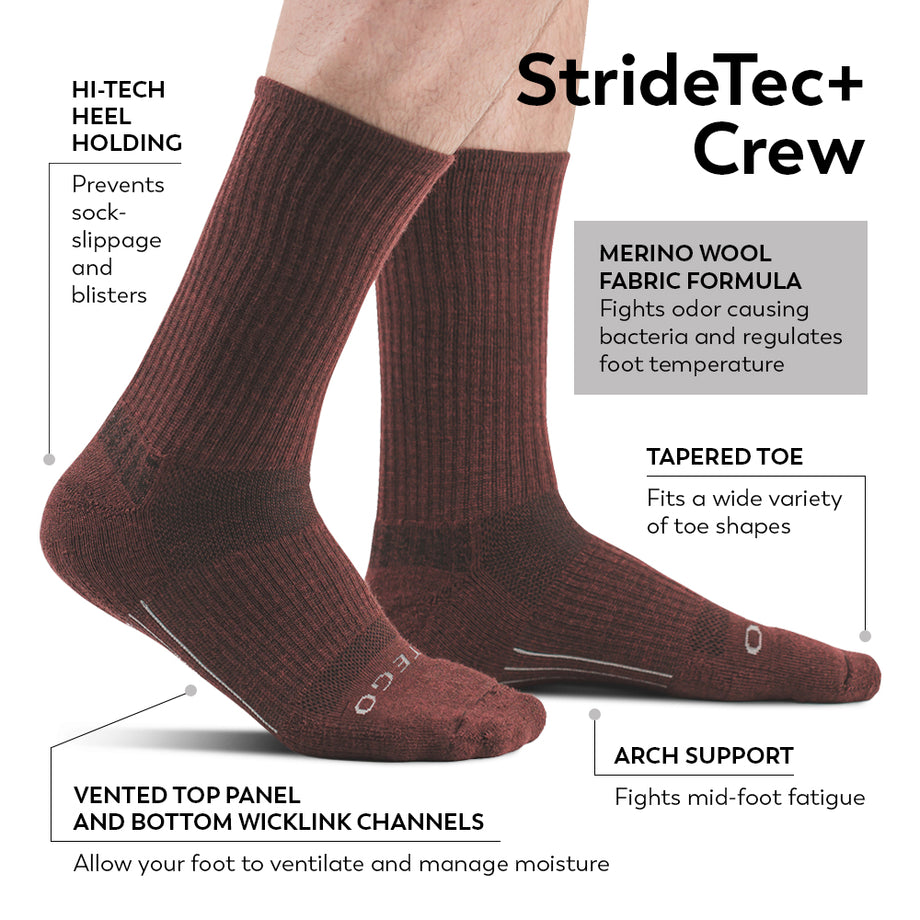 Stego StrideTec+ Merino Wool Ultra Light Crew Socks – Socks Addict